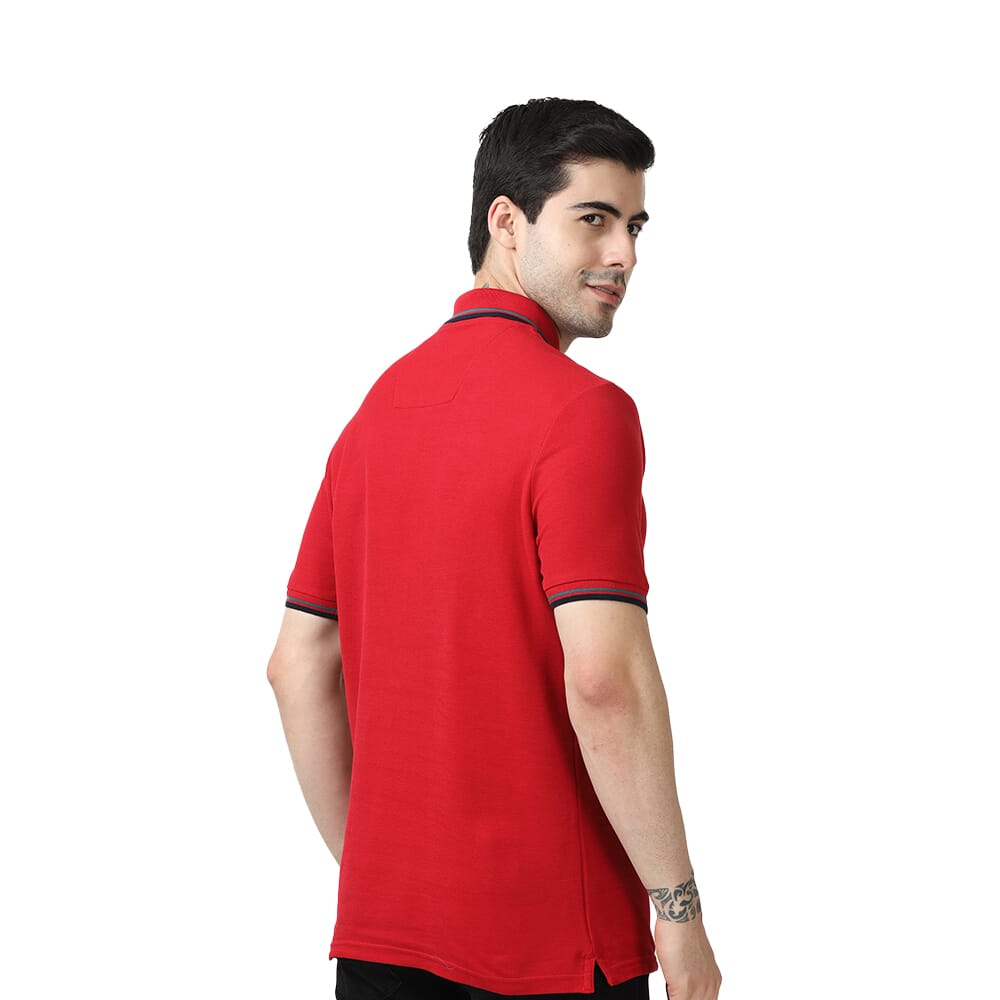 Marks & Spencer Polo T-shirt Tipping - Red with Blue & Green Tipping